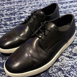 Nordstrom Black Leather Oxfords with White Soles